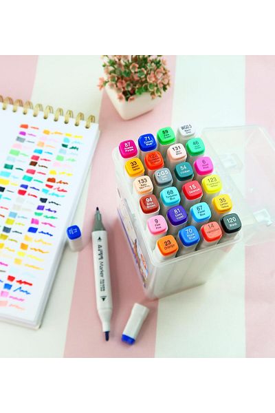 Gift Moda Bam Double Sided Marker Pen Set of 24 – with Carrying Box