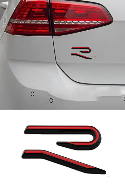 MeyZone Yeni Golf 8 R Yazısı Bagaj Logo Arması Sticker Amblem Kırmızı Siyah