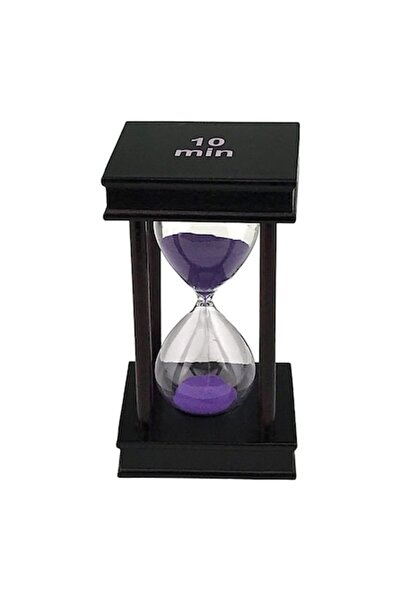 OEM Clepsidră din lemn cu text, 10 minute, 8x14 cm, negru-violet