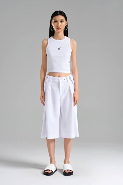 tw3 Kadın Pile Detaylı Tasarım Bermuda Şort