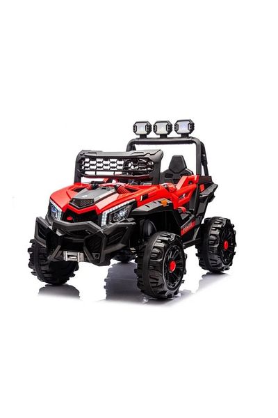 divendi-ro Children's electric off-road terrain car with headlights and 12V battery, black-red