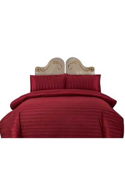 OEM Double Bed Set with Elastic, Damask, 2 Persons, 180x230 cm, Bordeaux