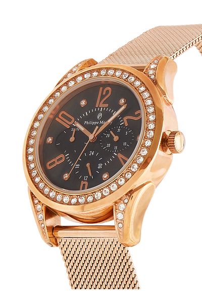 Philippe Moraly Women's Stainless Steel Analog Wrist Watch LS1112QRPB