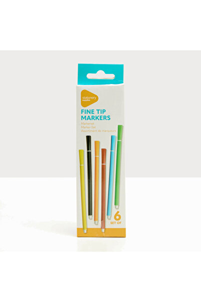 Lifestyle أقلام تحديد فيندز متنوعة ذات رأس دقيق - مجموعة من 6 قطع