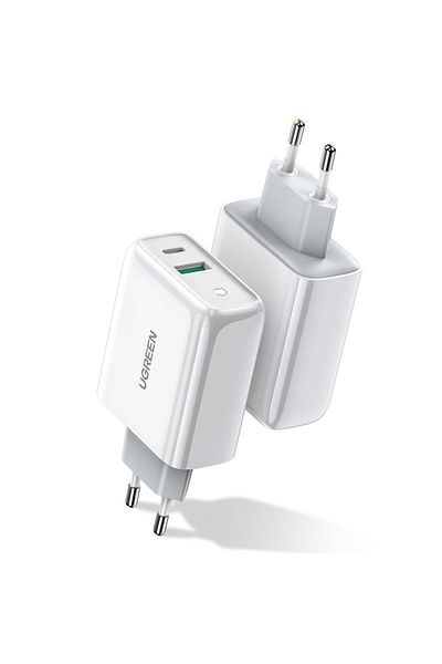 Ugreen Încărcător rapid de perete USB-C + USB 36W cu încărcare rapidă 4.0, alb