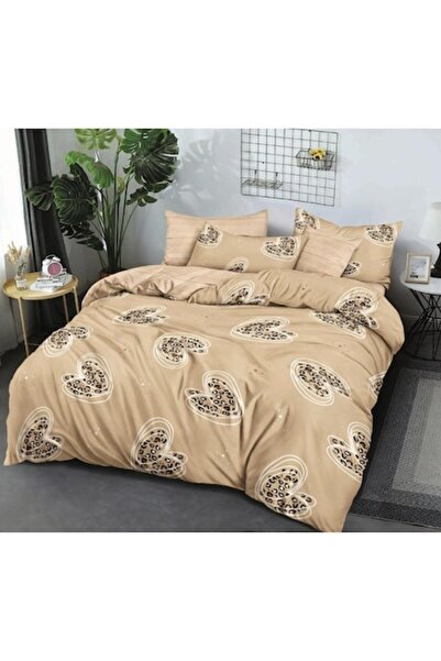 OEM Double Bed Linen Set, 6 Pieces, 2 Persons, 180x200cm, Finet, Heart Print,...