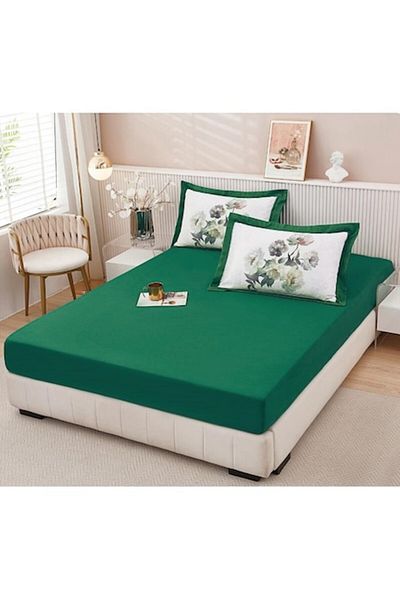 OEM Cuvertură elastică pentru 2 persoane, 160x200 cm, verde
