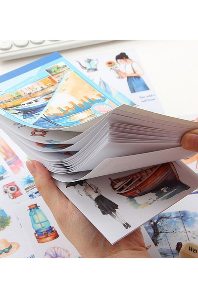 Gift Moda 20 Pages Thematic Scrapbook Sticker Book – Decorative Sticker Set