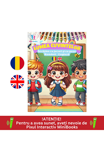 minibooks Carte interactiva cu sunete - Lumea Cuvintelor - Jocuri în Română și Engleză