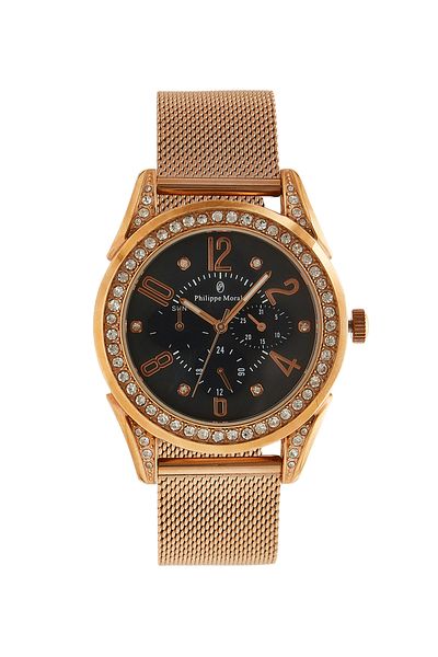 Philippe Moraly Women's Stainless Steel Analog Wrist Watch LS1112QRPB