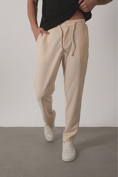 Oksit Ανδρικό παντελόνι Jogger Durry Slim Fit με μοτίβο με ελαστική μέση