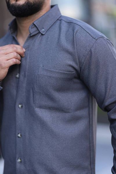 Klothy Men's Winter Single Pocket Shirt 2506