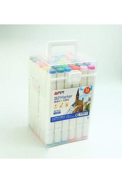 Gift Moda Bam Double Sided 36 Piece Marker Pen Set – Carrying Box
