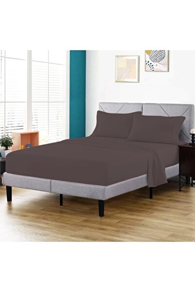 OEM Double bed linen set, 6 pieces, 220x230 cm, solid brown print