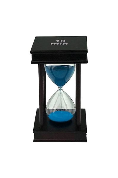 OEM Clepsidra din lemn cu scris 10 minute, 8x14 cm, negru-albastru