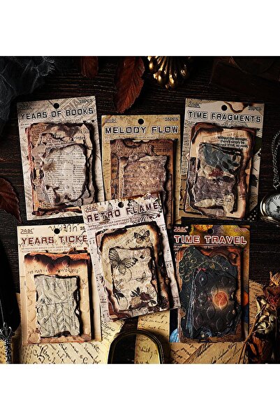 Gift Moda Vintage Tarzı Retro Scrapbook Kağıt Seti (28 Parça)