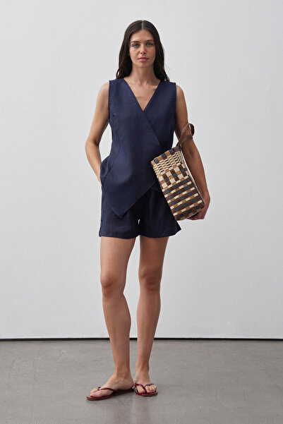 Mathilda Store Kadın Lacivert Limited Edition Kruvaze Yelek