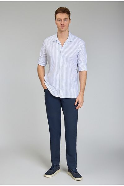 Bisse Ανδρικό πουκάμισο με κανονική εφαρμογή Apaj Collar White Sports