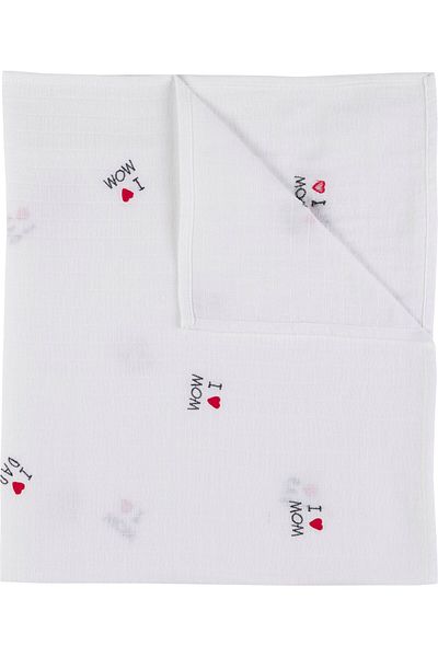 İdilbaby&Mamino 77X88 White Muslin Baby Blanket