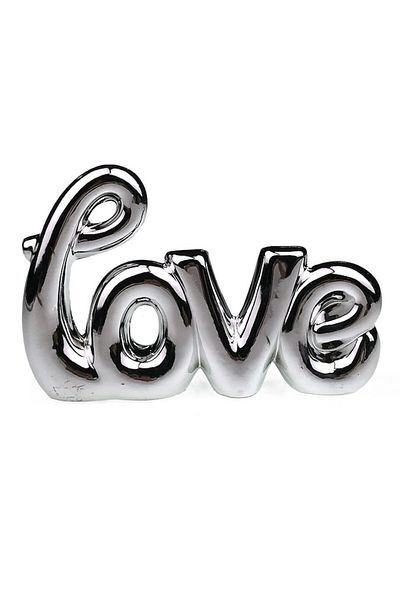 OEM Ceramic Decoration, Love, 25x17cm, Silver