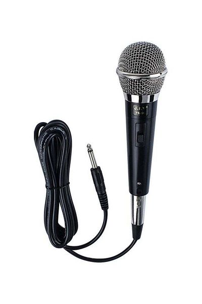 fun zone Generic Wired Dynamic High Fidelity Microphone Black