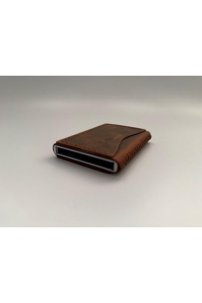 natderi Genuine Leather Mechanical Card Holder