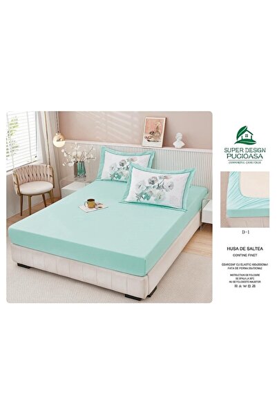 OEM Elastic bed sheet for 2 people, 160x200 cm, turquoise
