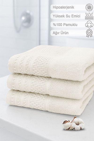 Vionel Home سوفتشر 3 قطع مناشف اليد والوجه |   الاستخدام اليومي |   50x90 سم |   إكرو |   ناعمة ومتينة