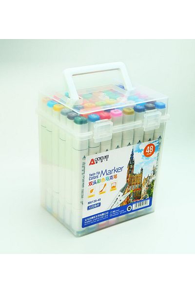 Gift Moda Bam Double Sided 48 Piece Marker Pen Set – Carrying Box