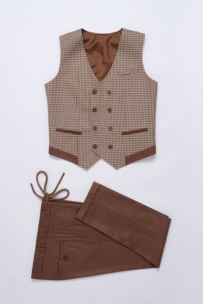 Doctor junior Boys' Tile Vest Drawstring Double Leg Pants Sports Suit