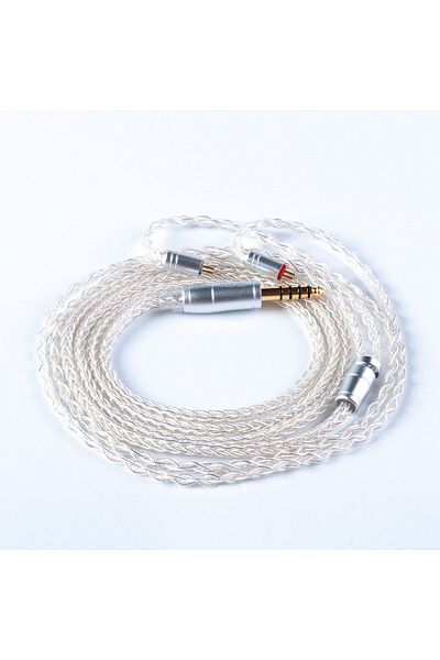 Choice 2PIN 4.4mm KBEAR 8 Core Upgraded Silver Wired Earphone Cable 2PIN/MMCX/QDC Gaming Headphones Earbuds