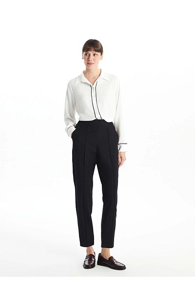 LC Waikiki Lcwaikiki Classic Black Elastic Waist Women's Cigarette Pants