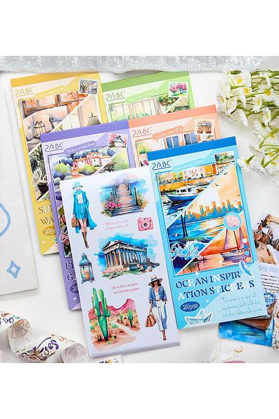 Gift Moda 20 Pages Thematic Scrapbook Sticker Book – Decorative Sticker Set