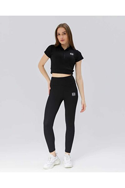 KATALOG BUTİK Kapüşonlu Crop Top ve Yüksek Bel Tayt Takım