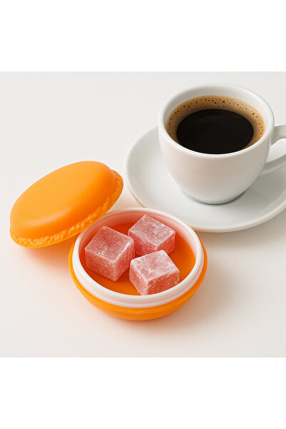 FERAH PLASTİK Colorful Macaron Shaped Storage Container Set of 4 – Sugar Bowl, Turkish Delight Bowl, Jewelry and Spice Box