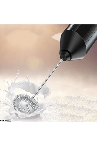 GREATON Mixer Spuma De Lapte GREATON, Spumator Electric USB, 3 Viteze, 2 Teluri, Negru