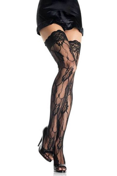 Leg Avenue Ciorapi, Leg Avenue, Romantic Rose Lace Thigh Highs with Lace Top 9215