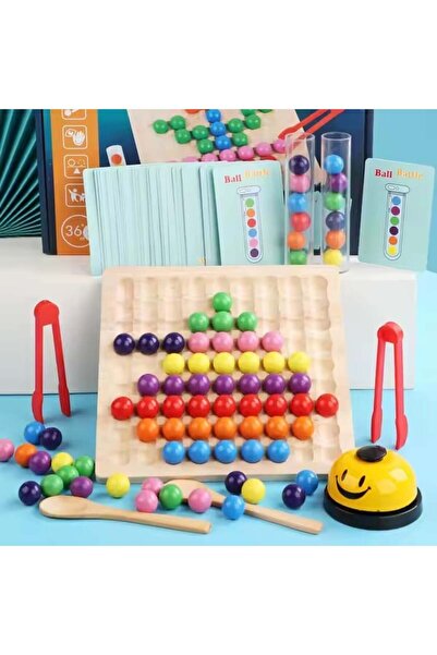 divendi-ro Joc mozaic cu bile, pentru dezvoltarea abilităților motorii, 3 în 1, multicolor