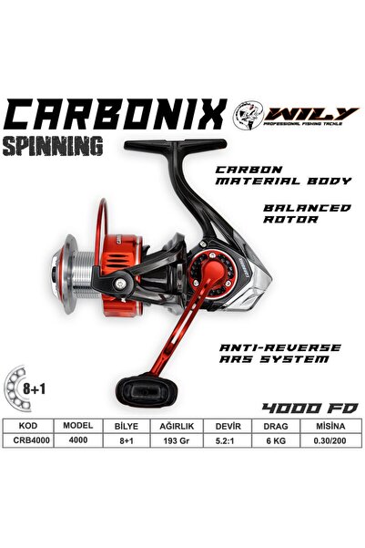 Wily ماكينة صيد السمك كاربونكس 4000 8+1 بي بي