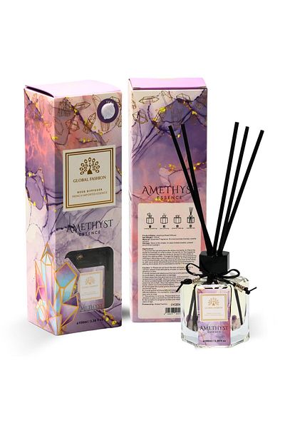 global fashion Luxury Reed Diffuser 100ml - Long-Lasting French Scent, Elegant Home Decor Gift (Amethyst Essence)