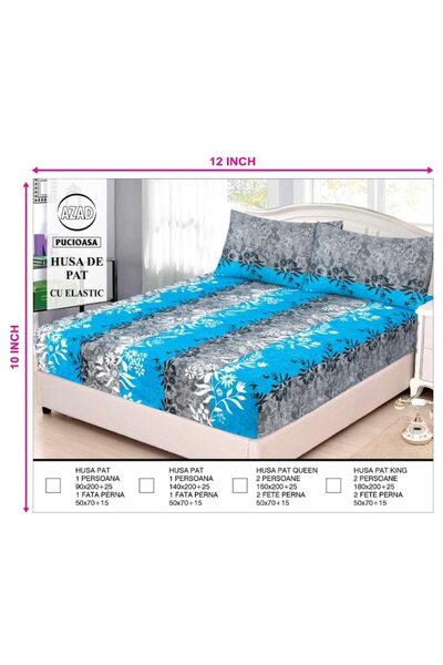 OEM Bed Sheet with Elastic, Single Person, 90x200 cm, Multicolor