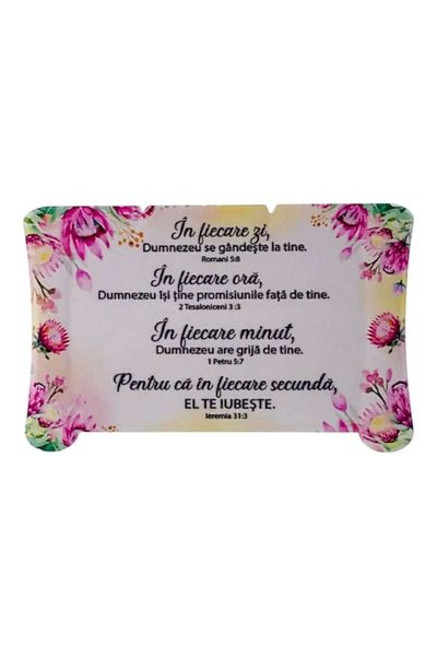 OEM Ceramic plaque shaped as papyrus with biblical texts (15x10 cm)