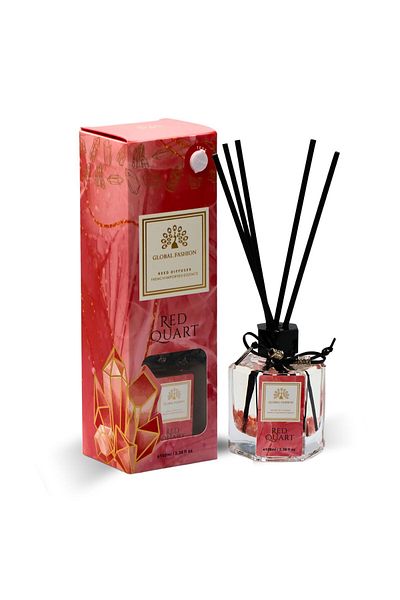 global fashion Luxury Reed Diffuser 100ml – French Essence, Long-Lasting Scent, Eco Home Decor Gift (Red Quartz)