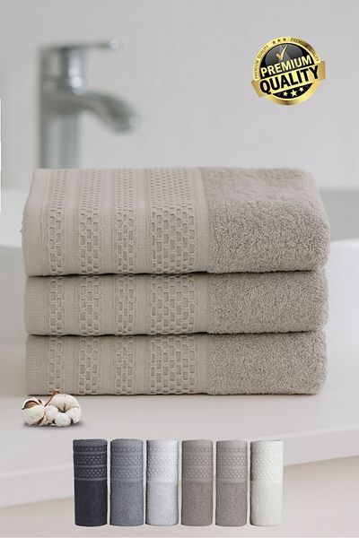 Vionel Home Softure 3-Piece Hand Face Towel |   Daily Use |   50X90Cm |   Beige |   Soft, Durable