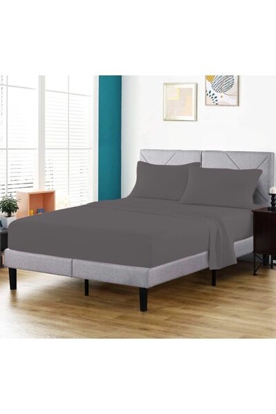 OEM Double Bed Linen, 6 Pieces, 220x230 cm, Dark Grey