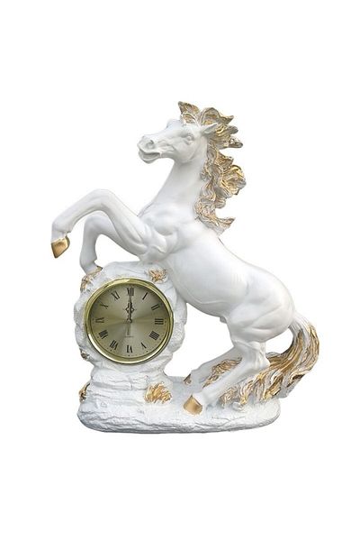 OEM Decorative clock featuring a resin horse and plastic clock