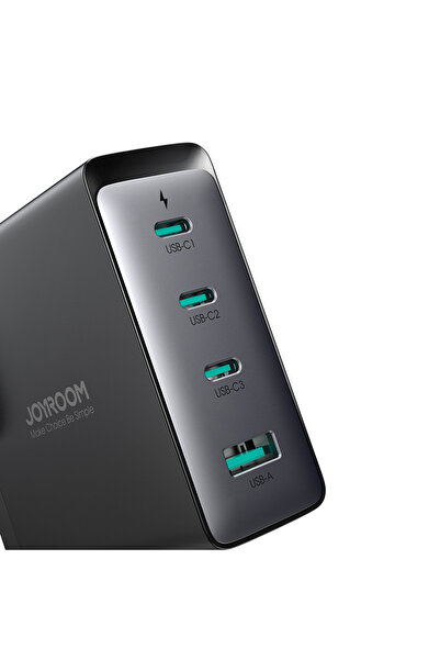 Joyroom Ładowarka sieciowa GaN 140W wtyczka angielska UK 3x USB-C USB-A + kabel USB-C 1.2m