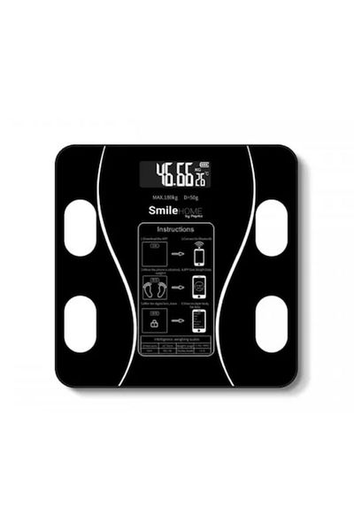 bigshop Digital Bathroom Scale with Illuminated Display, Bluetooth Connectivity, Thermometer, Rechargeable B