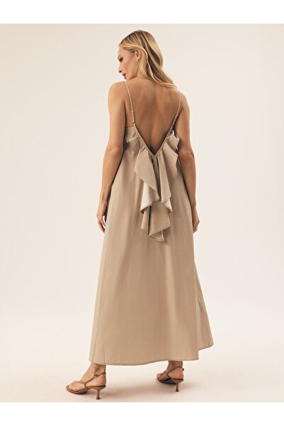 ESOTIQ Summer Dress Maxi Beach Cover with V-Back Ruffle & Thin Straps | Verona