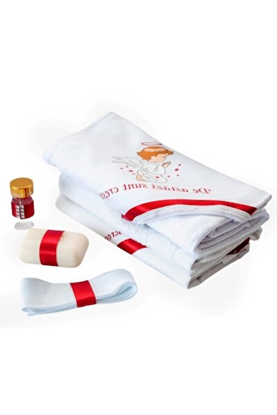 OEM Trusou Botez, 6 piese, 'Cu drag de la Nasi', Ingeras, Alb-Rosu